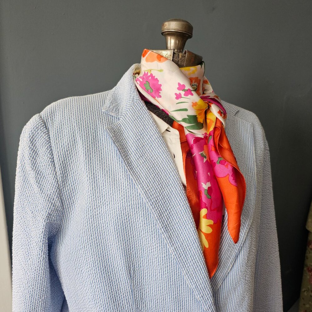 Pendleton Cotton Seersucker Pant Suit~Fully Lined Women's Size 12